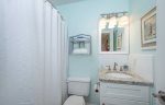 Private master bath with shower/tub combination.
